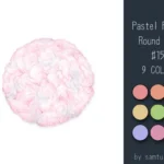 Pastel Fluffy Round Rug #15-Samtuse963