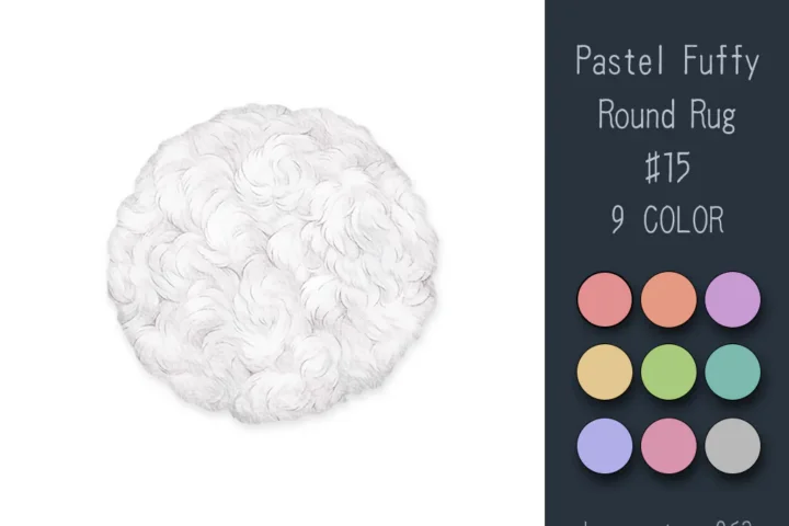 Pastel Fluffy Round Rug #15-Samtuse963