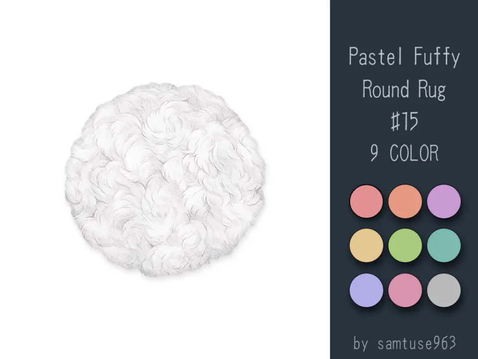 Pastel Fluffy Round Rug #15-Samtuse963