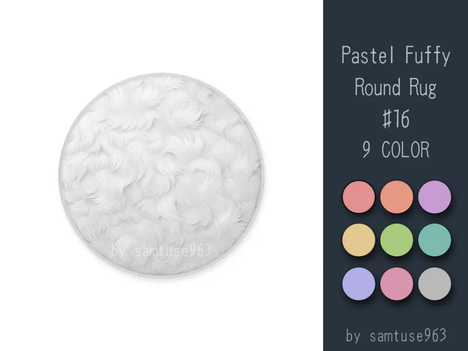 Pastel Fluffy Round Rug #16-Samtuse963