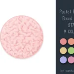 Pastel Fluffy Round Rug #17-Samtuse963