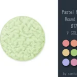 Pastel Fluffy Round Rug #17-Samtuse963
