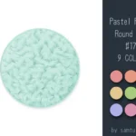 Pastel Fluffy Round Rug #17-Samtuse963