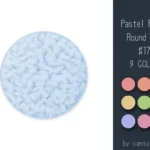 Pastel Fluffy Round Rug #17-Samtuse963