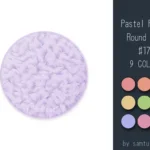 Pastel Fluffy Round Rug #17-Samtuse963