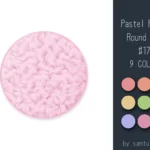 Pastel Fluffy Round Rug #17-Samtuse963