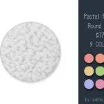 Pastel Fluffy Round Rug #17-Samtuse963