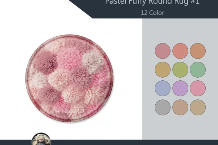Pastel Fluffy Round Dance Rug #1 Samtuse963