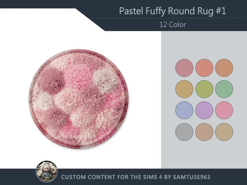 Pastel Fluffy Round Dance Rug #1 Samtuse963