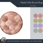 Pastel Fluffy Round Dance Rug #1 Samtuse963