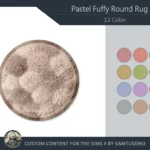 Pastel Fluffy Round Dance Rug #1 Samtuse963