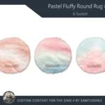 Pastel Fluffy Round Dance Rug #20 Samtuse963