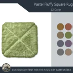 Pastel Fluffy Square Dance Rug #1 Samtuse963