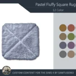 Pastel Fluffy Square Dance Rug #1 Samtuse963