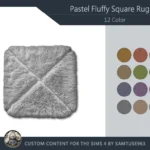 Pastel Fluffy Square Dance Rug #1 Samtuse963