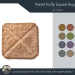 Pastel Fluffy Square Dance Rug #1 Samtuse963