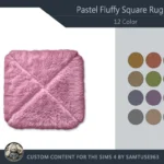 Pastel Fluffy Square Dance Rug #1 Samtuse963