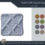 Pastel Fluffy Square Dance Rug #2 Samtuse963