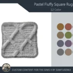 Pastel Fluffy Square Dance Rug #2 Samtuse963