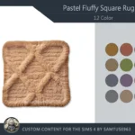 Pastel Fluffy Square Dance Rug #2 Samtuse963