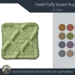 Pastel Fluffy Square Dance Rug #2 Samtuse963