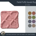 Pastel Fluffy Square Dance Rug #2 Samtuse963