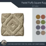 Pastel Fluffy Square Dance Rug #3 Samtuse963