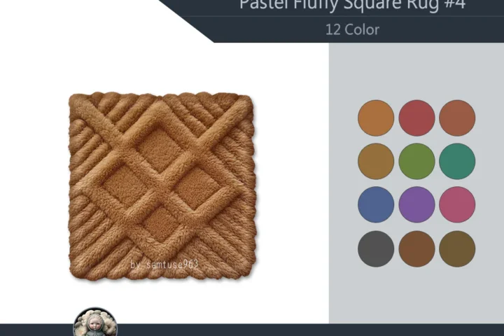 HQ Pastel Fluffy Square Dance Rug #4 Samtuse963