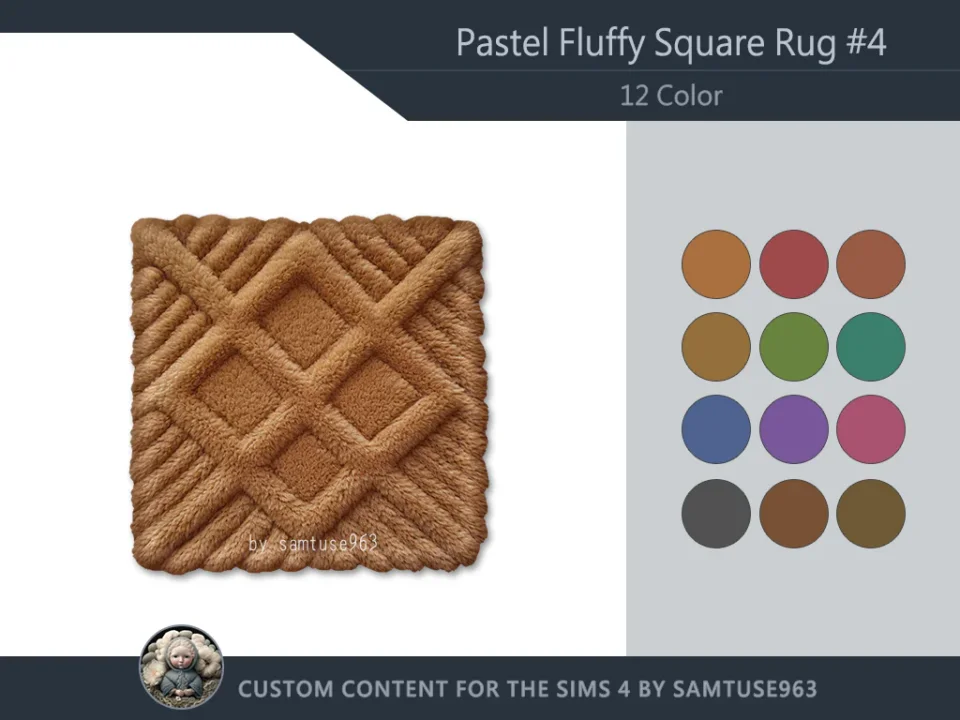 HQ Pastel Fluffy Square Dance Rug #4 Samtuse963