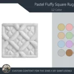 Pastel Fluffy Square Dance Rug #5 Samtuse963