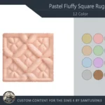 Pastel Fluffy Square Dance Rug #5 Samtuse963