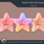 Pastel Fluffy Star Dance Rug #1 Samtuse963