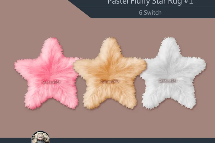 Pastel Fluffy Star Dance Rug #1 Samtuse963