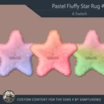 Pastel Fluffy Star Dance Rug #2 Samtuse963