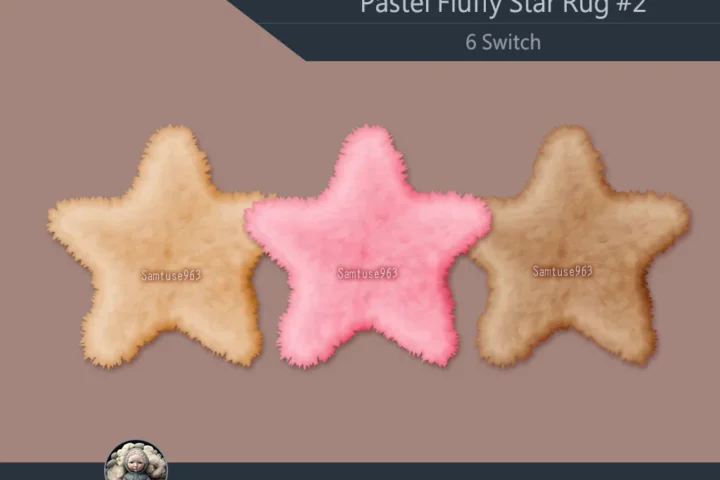 Pastel Fluffy Star Dance Rug #2 Samtuse963