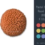 Pastel Fluffy Round Dance Rug #10 Samtuse963