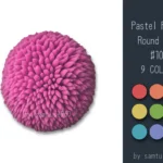 Pastel Fluffy Round Dance Rug #10 Samtuse963