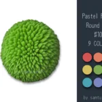 Pastel Fluffy Round Dance Rug #10 Samtuse963