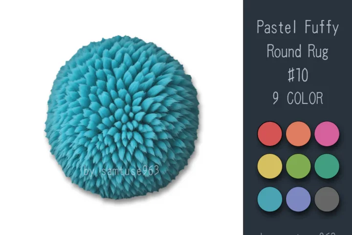 Pastel Fluffy Round Dance Rug #10 Samtuse963