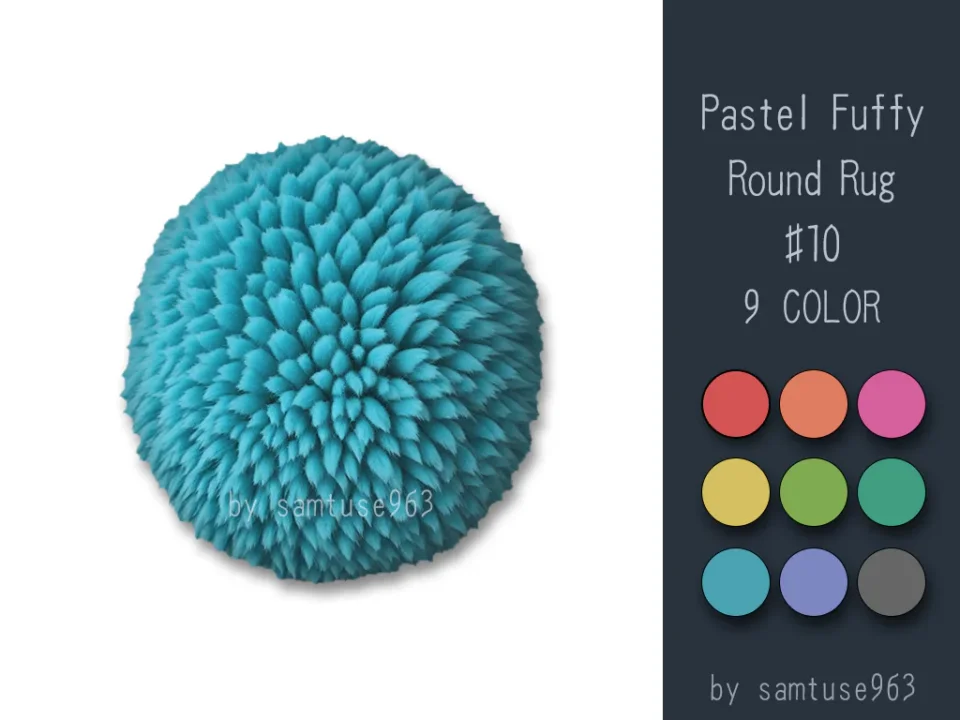 Pastel Fluffy Round Dance Rug #10 Samtuse963