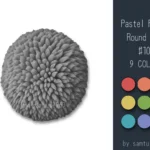 Pastel Fluffy Round Dance Rug #10 Samtuse963