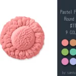 Pastel Fluffy Round Dance Rug #11 Samtuse963