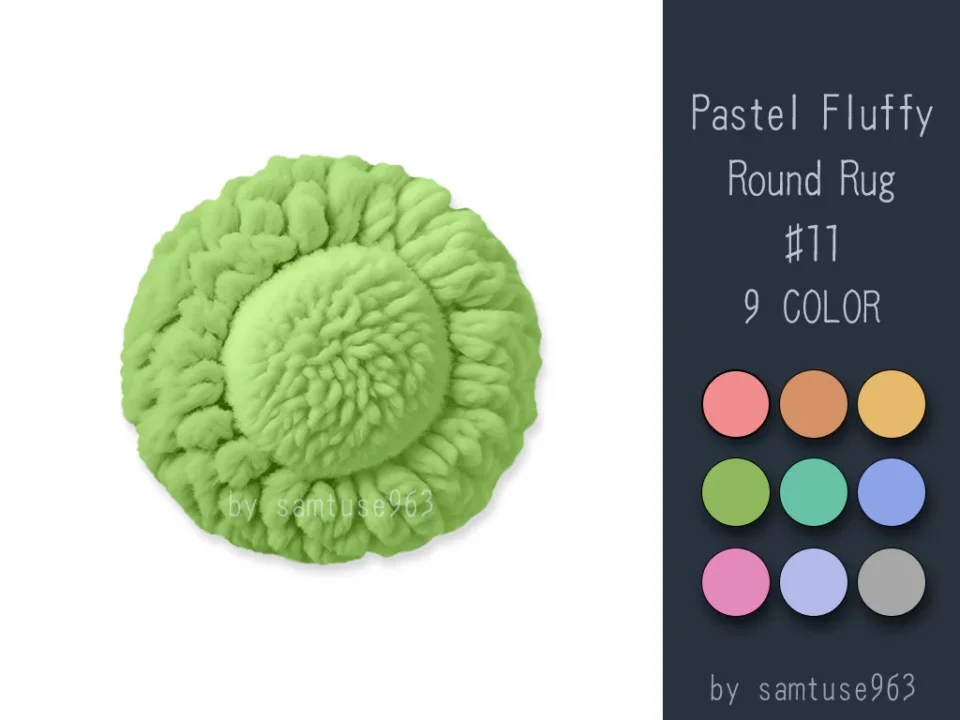 Pastel Fluffy Round Dance Rug #11 Samtuse963