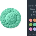 Pastel Fluffy Round Dance Rug #11 Samtuse963