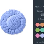 Pastel Fluffy Round Dance Rug #11 Samtuse963