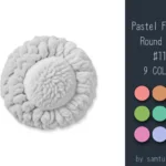 Pastel Fluffy Round Dance Rug #11 Samtuse963