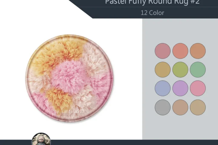 Pastel Fluffy Round Dance Rug #2 Samtuse963