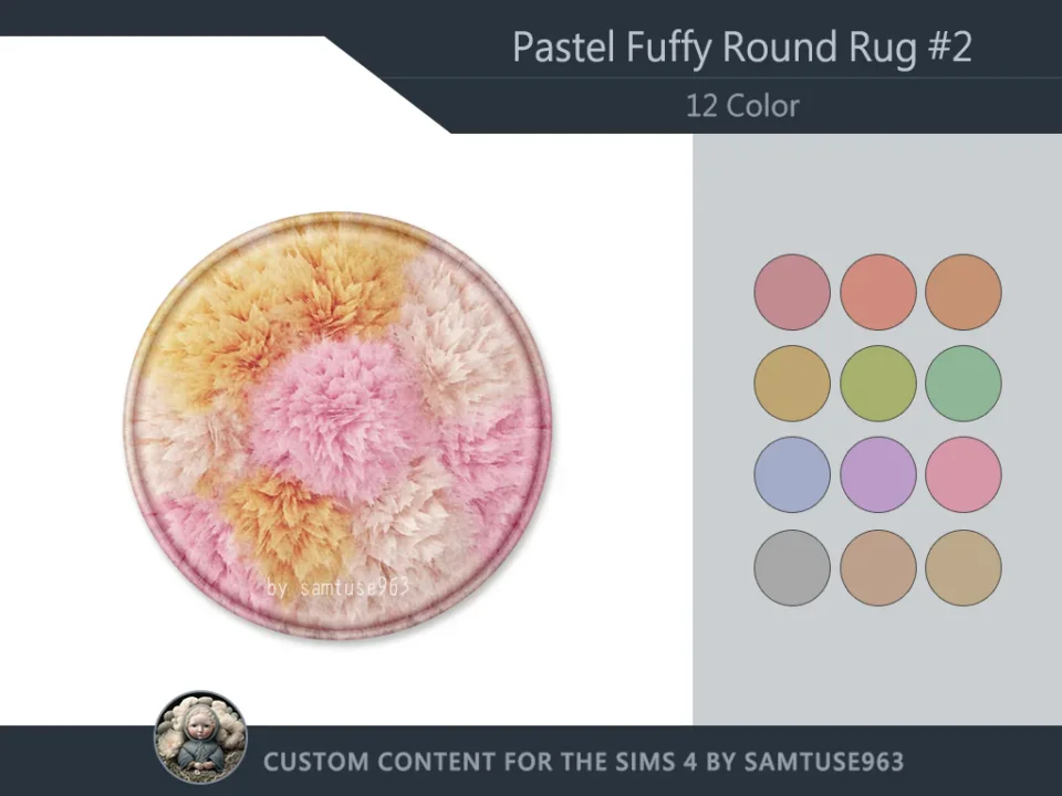 Pastel Fluffy Round Dance Rug #2 Samtuse963