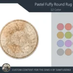 Pastel Fluffy Round Dance Rug #2 Samtuse963