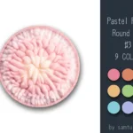 Pastel Fluffy Round Dance Rug #3 Samtuse963